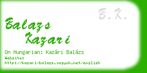 balazs kazari business card